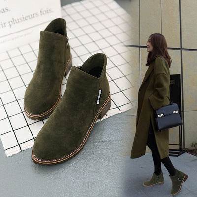 Version coréenne avec bottes Martin en velours - Droxev