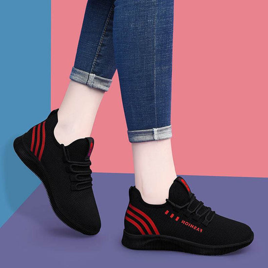 Chaussures en tricot à la mode pour femmes, semelle souple, loisirs - Droxev
