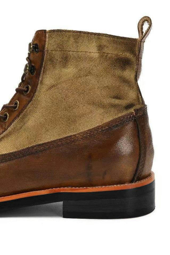 Bottes Martin rétro en cuir pour homme, hiver - Droxev