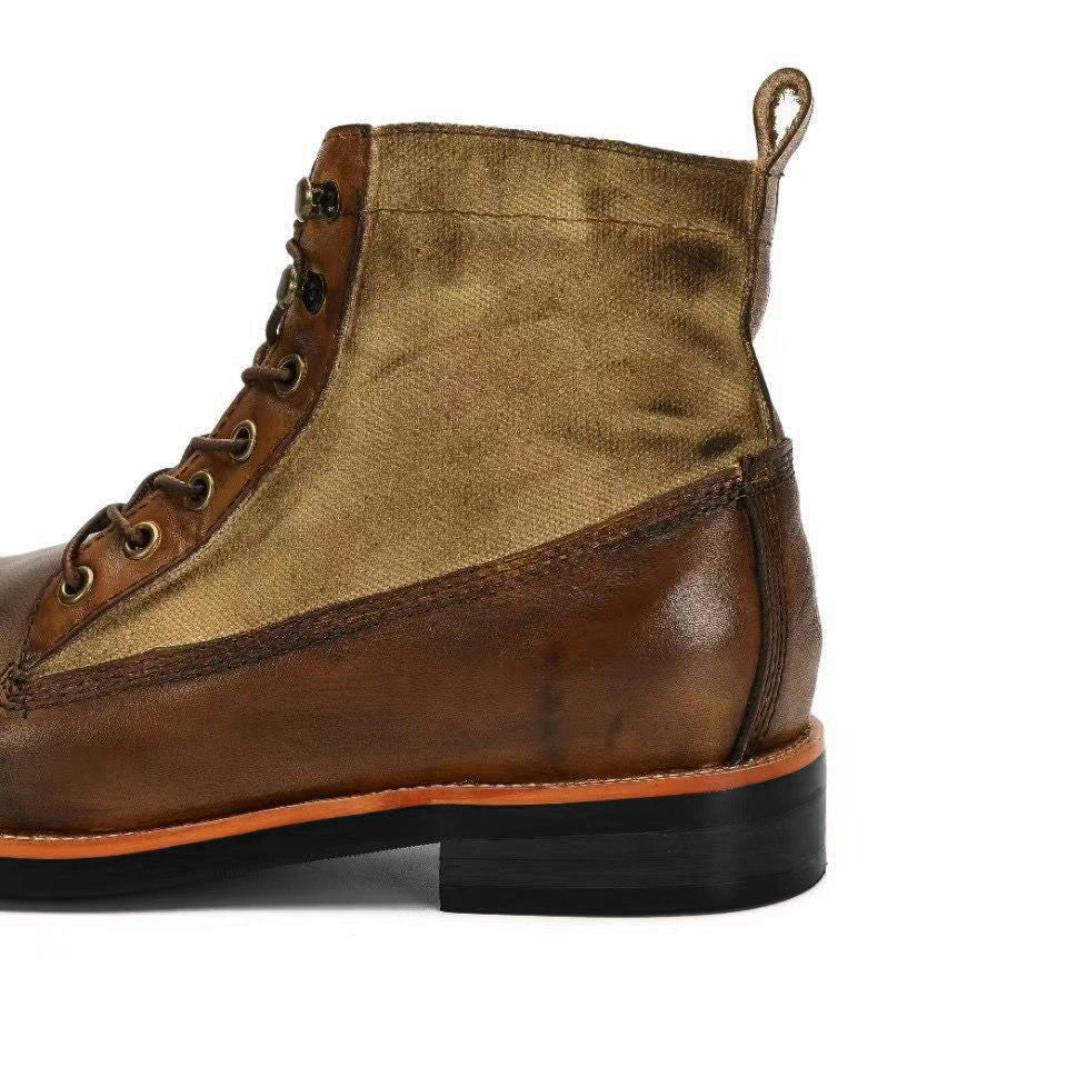 Bottes Martin rétro en cuir pour homme, hiver