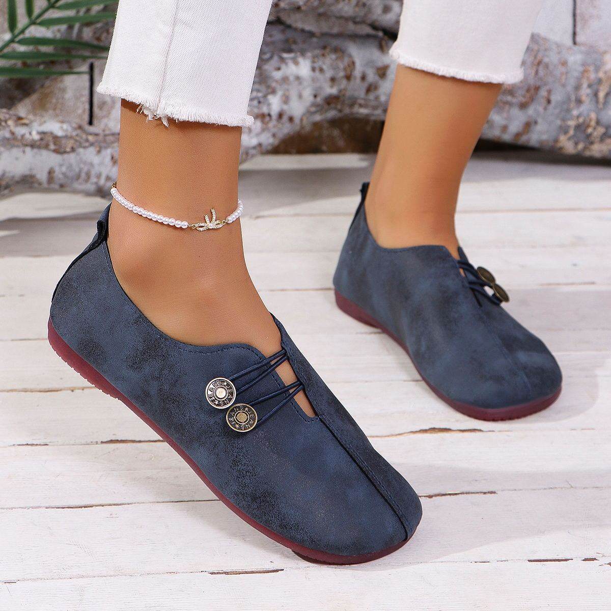 Sandales à enfiler à bout carré pour femme, chaussures plates et souples, tendance pour l'été - Droxev