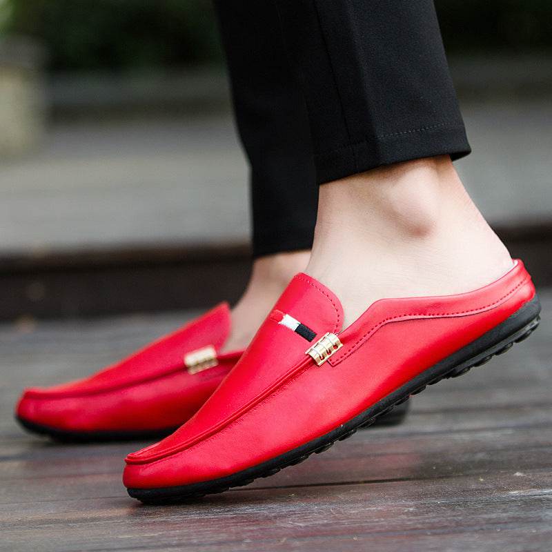 Mocassins décontractés pour jeunes, chaussures bateau blanches pour hommes, légères, à demi-semelles - Droxev
