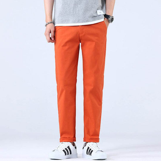 Pantalon extensible coupe slim droite tendance pour homme - Droxev