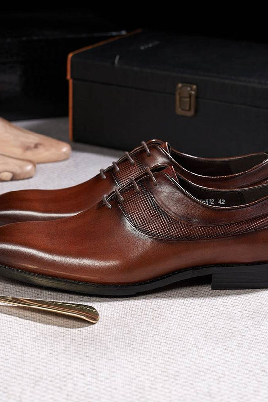 Chaussures en cuir à bout pointu pour tenues de soirée - Droxev