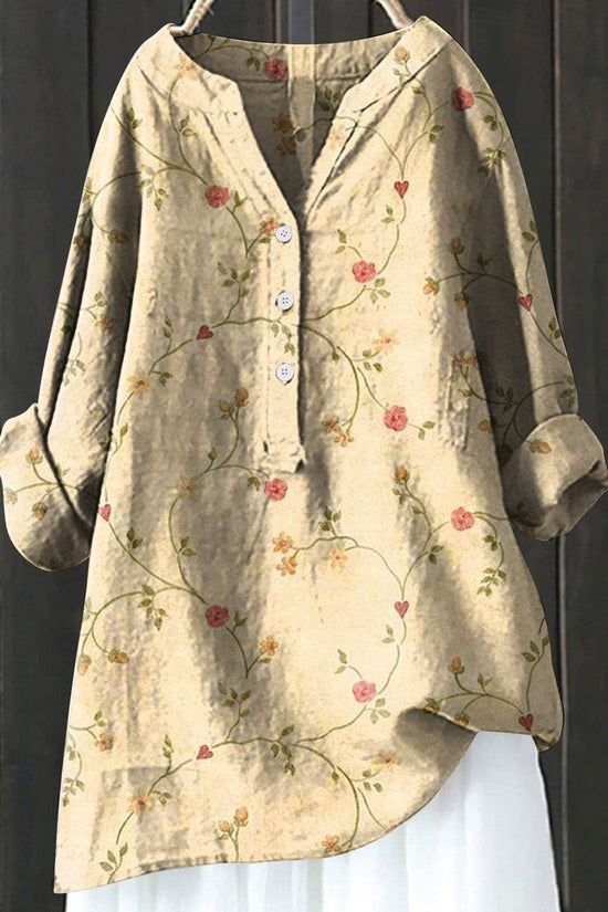 Chemise assortie en lin confort imprimé - Droxev