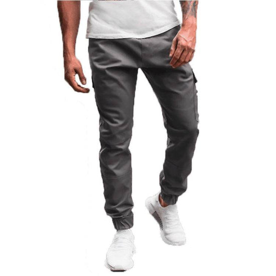 Pantalon long décontracté pour homme avec poches latérales zippées - Droxev
