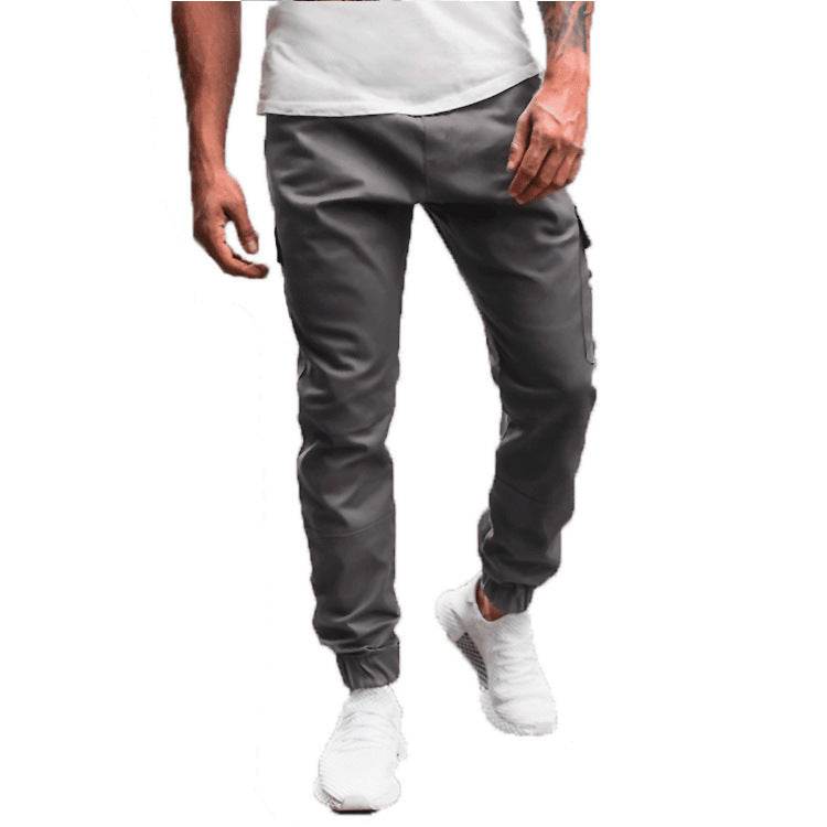 Pantalon long décontracté pour homme avec poches latérales zippées - Droxev