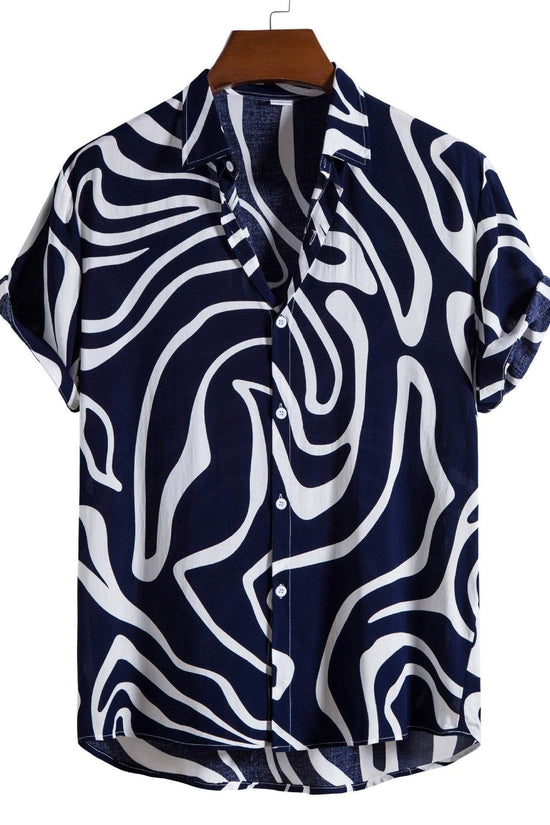 Chemise décontractée à manches courtes et revers pour homme - Droxev