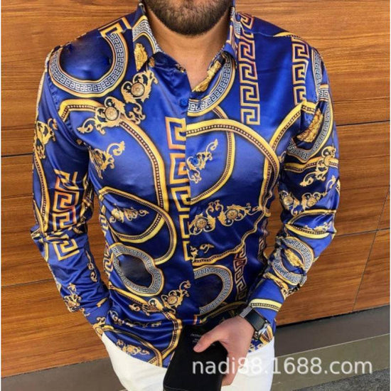 Chemise Homme Imprimée à Manches Longues – Style Streetwear Décontracté Hiver - Droxev