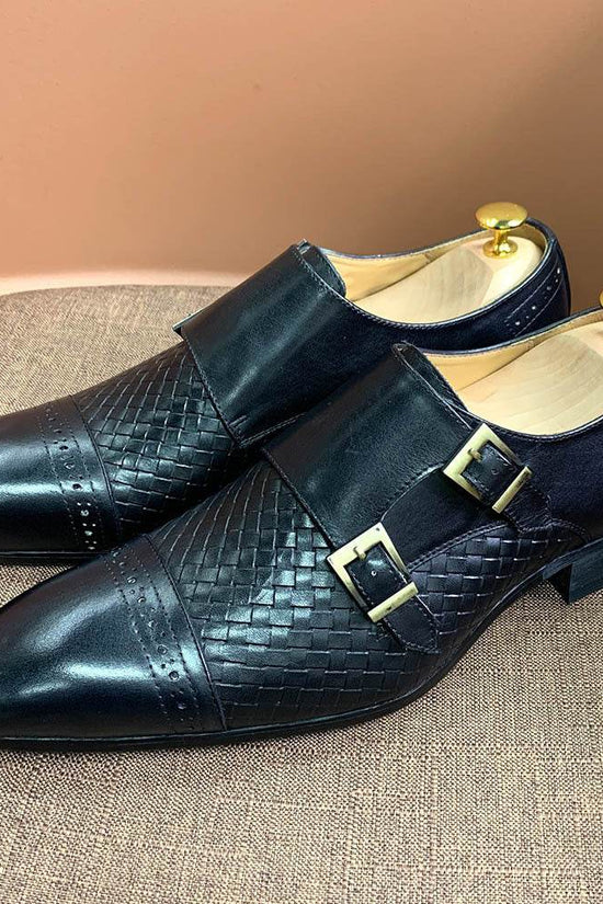 Chaussures Homme de Luxe – Mocassins Double Boucle en Cuir Véritable - Droxev