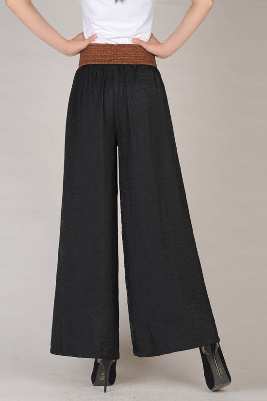 Pantalon ample en coton et lin pour femme - Droxev