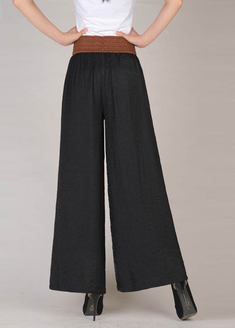 Pantalon ample en coton et lin pour femme - Droxev
