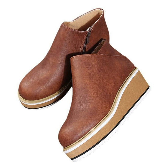 Bottines à talons épais pour femmes - Droxev