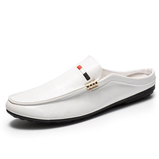 Mocassins décontractés pour jeunes, chaussures bateau blanches pour hommes, légères, à demi-semelles - Droxev