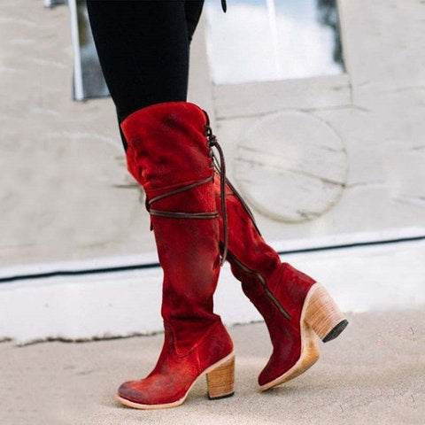 Bottes chaudes d'automne et d'hiver, bottes au-dessus du genou, bottes longues - Droxev