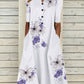 Robe longue décontractée ample à col en V et poches imprimées pour femme