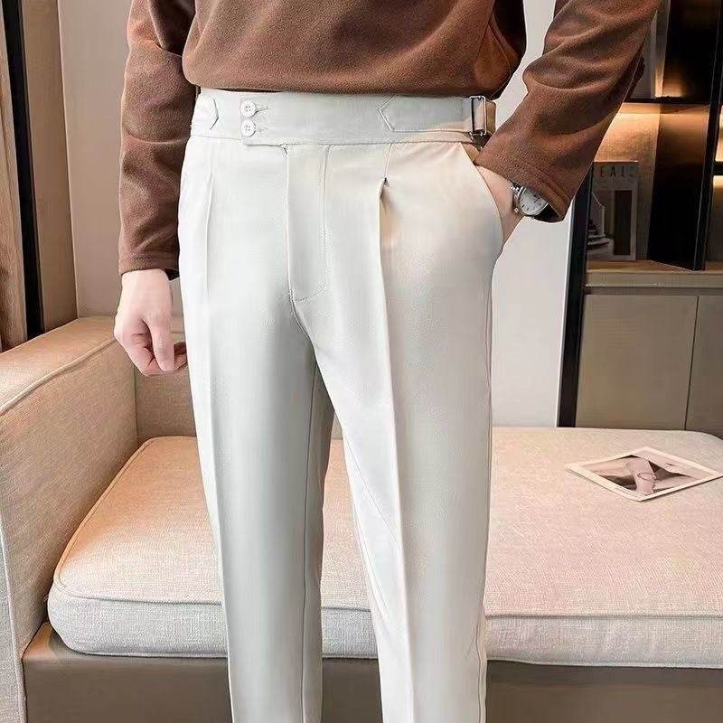 Pantalons pour hommes, nouveaux pantalons slim, couleur unie, petits pantalons droits - Droxev