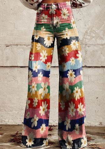 Pantalon large en faux denim fin - Droxev
