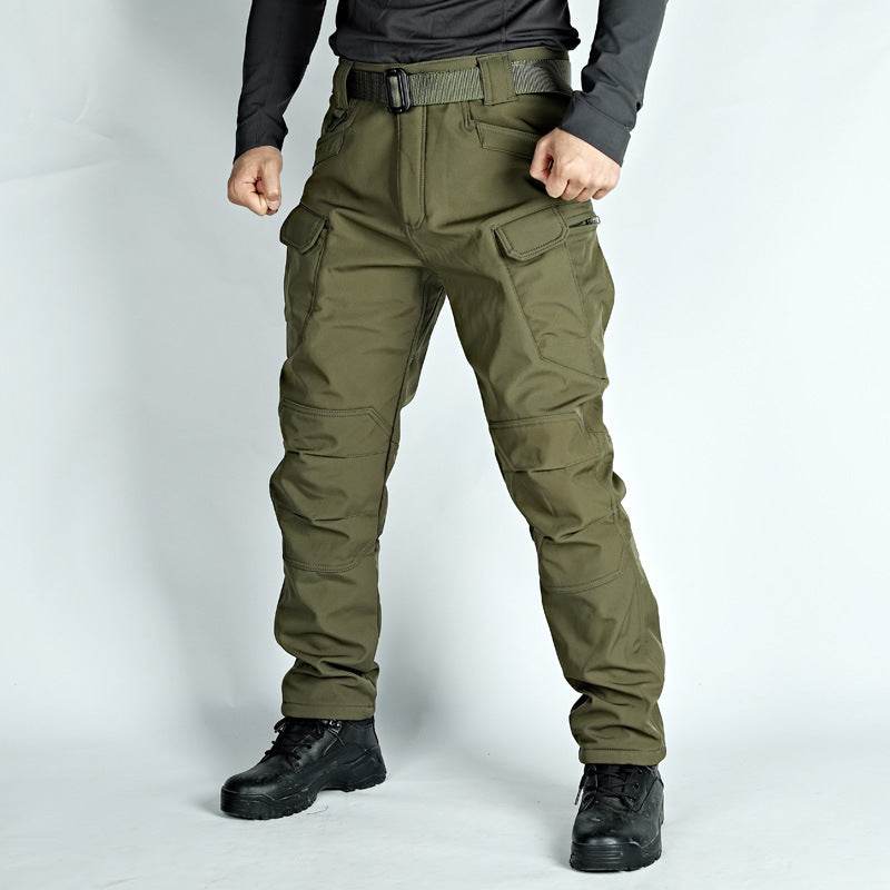 Pantalon tactique d'hiver pour homme, doublé polaire, imperméable, en peau de requin, softshell - Droxev