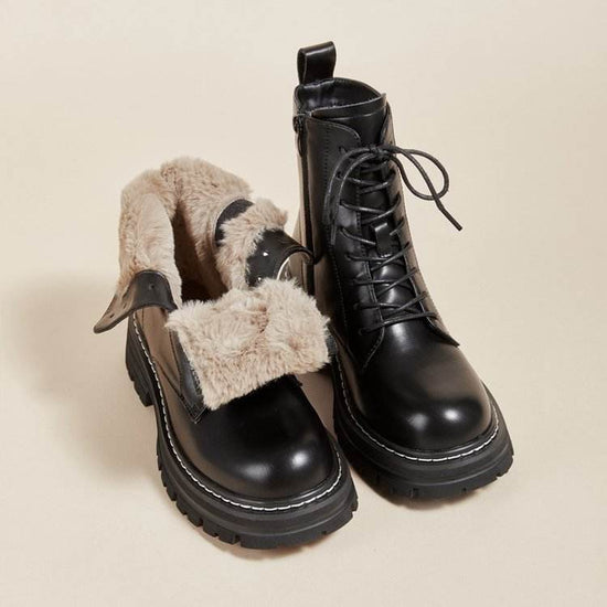 Bottines à plateforme style rétro britannique pour homme - Droxev