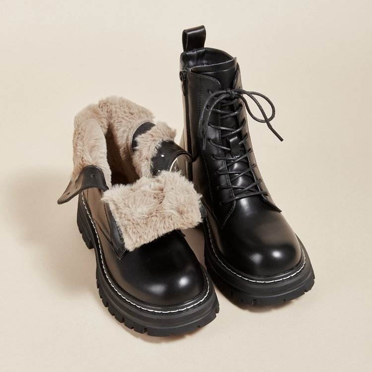 Bottines à plateforme style rétro britannique pour homme - Droxev