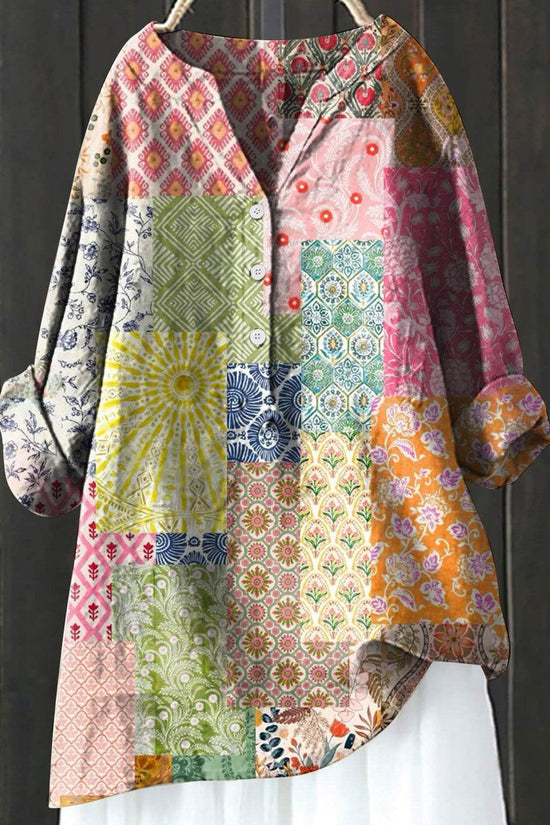 Chemise assortie en lin confort imprimé - Droxev