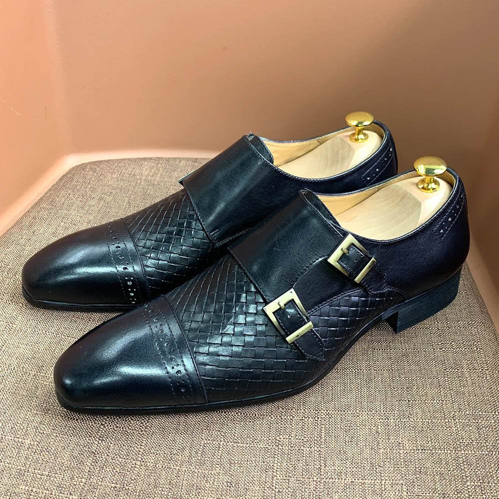 Chaussures Homme de Luxe – Mocassins Double Boucle en Cuir Véritable - Droxev