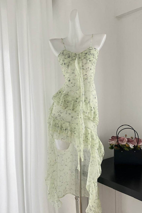 Robe d'été à bretelles et fleurs pour femme - Droxev