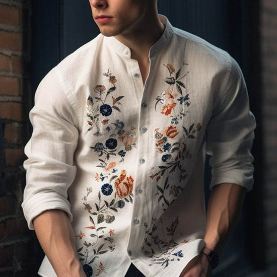 Chemise Longue à Rayures pour Homme – Style Décontracté en Lin de Bambou - Droxev