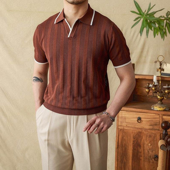 Polo d'été à manches courtes et col ciseaux pour homme - Droxev