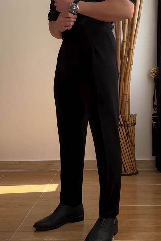 Pantalon droit drapé décontracté pour homme - Droxev