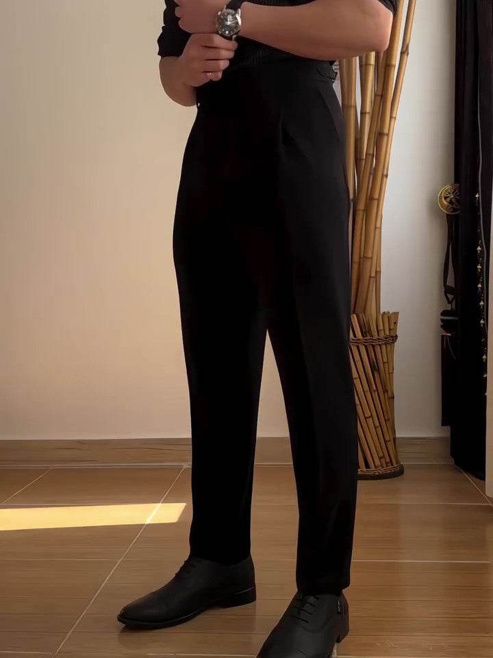 Pantalon droit drapé décontracté pour homme - Droxev