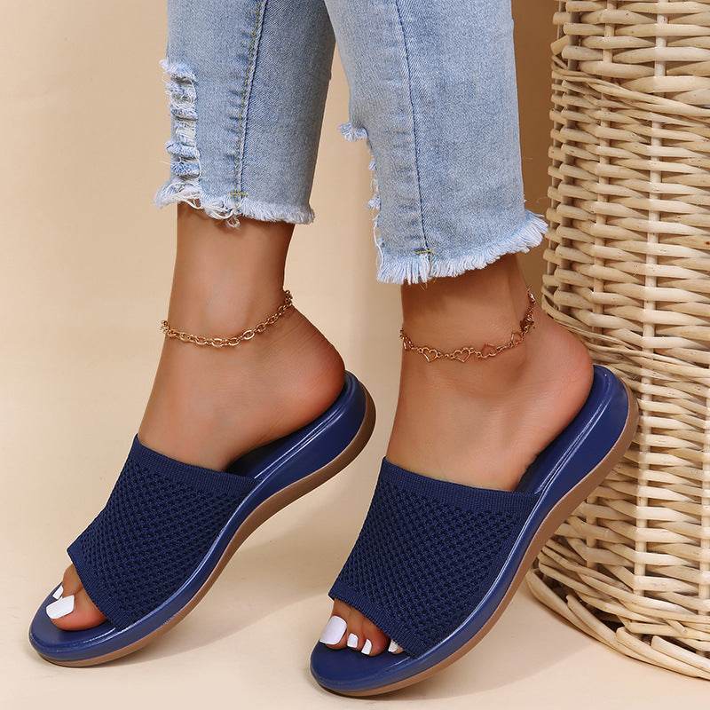 Chaussures d'été plates pour femmes, sandales décontractées pour intérieur et extérieur, chaussures de plage - Droxev