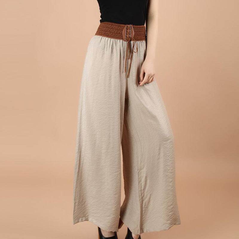 Pantalon ample en coton et lin pour femme - Droxev