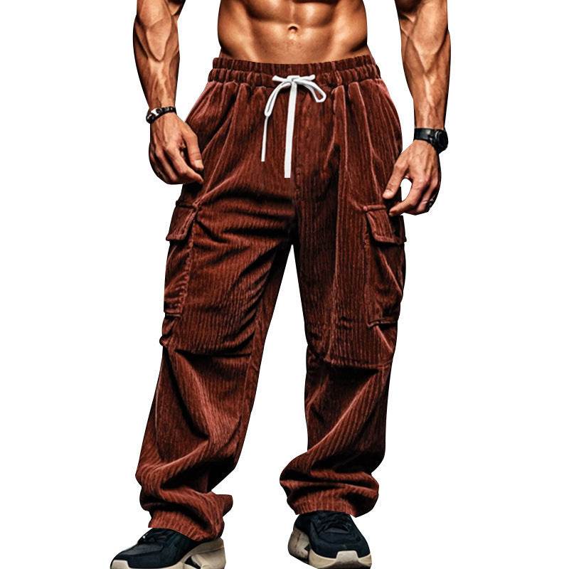 Pantalon droit multi-poches à jambes larges et respirantes - Droxev