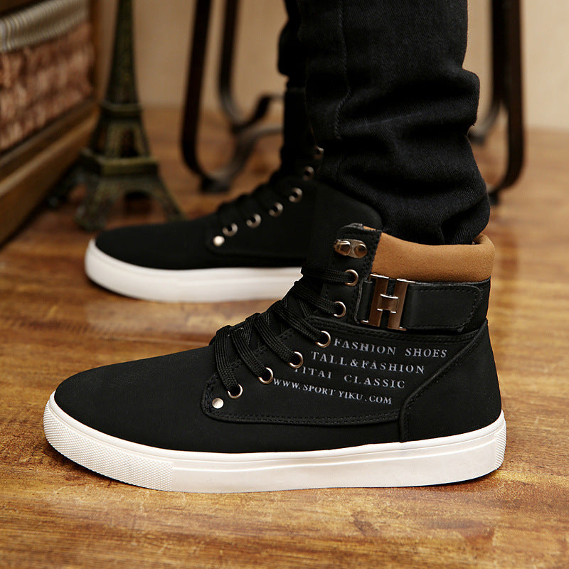 Bottes Martin pour hommes, chaussures plates à lacets