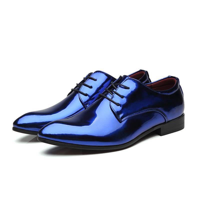 Chaussures pointues britanniques en cuir pour hommes, chaussures en cuir brillant à la mode - Droxev