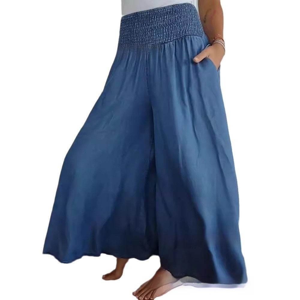 Pantalon en jean à poches pour femme - Droxev