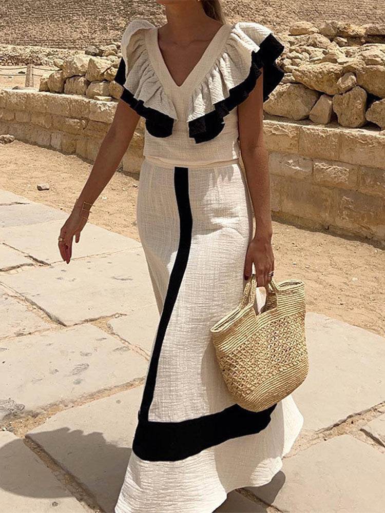 Robe longue de vacances coupe ajustée - Droxev