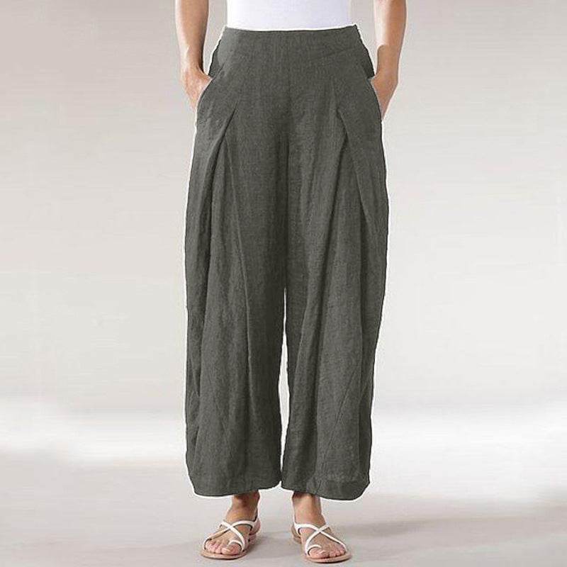 Pantalon décontracté à jambes larges et à jambes droites - Droxev