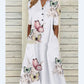Robe longue décontractée ample à col en V et poches imprimées pour femme