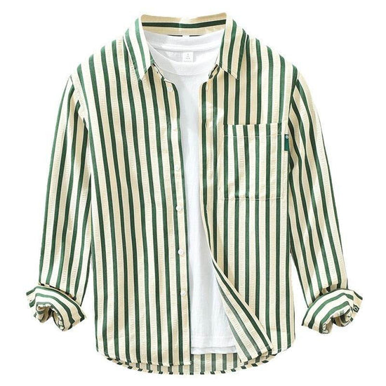 Chemise ample à manches longues et rayures verticales - Droxev