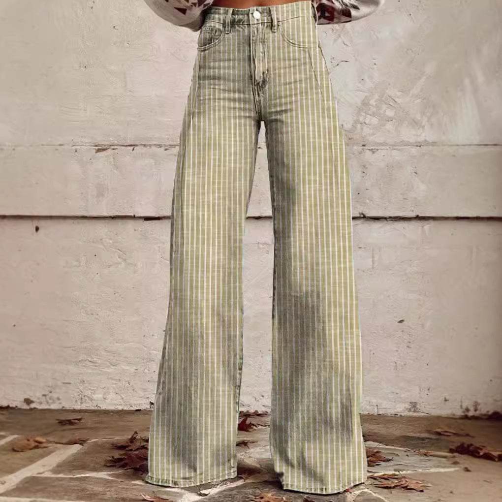 Pantalon décontracté imitation jean fin - Droxev