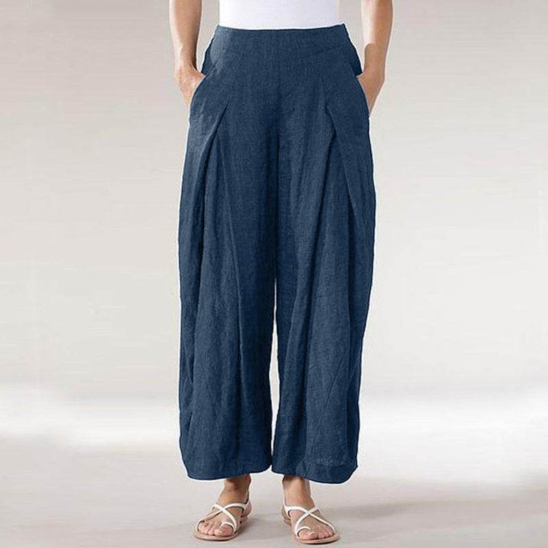 Pantalon décontracté à jambes larges et à jambes droites - Droxev