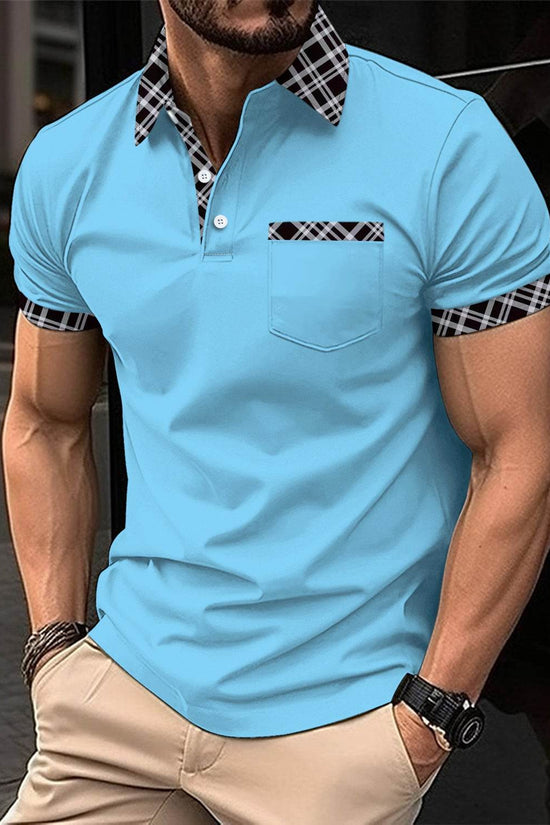 Polos de sport à manches courtes à carreaux assortis aux couleurs européennes et américaines - Droxev