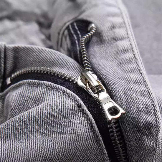Jean extensible pour homme avec patch brodé Cobra gris tendance - Droxev