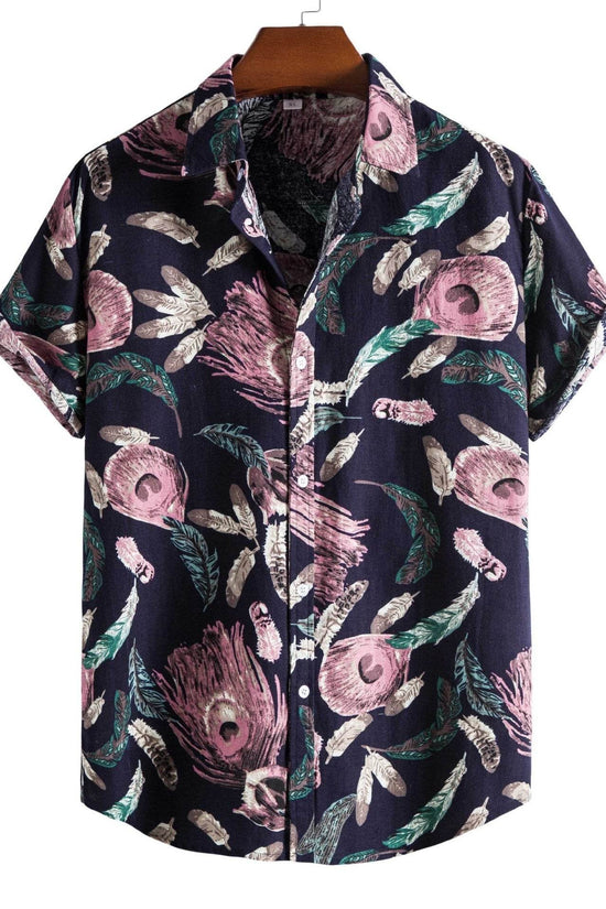 Chemise décontractée à manches courtes et revers pour homme - Droxev