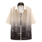 Chemise d'été en soie glacée fine, t-shirt à col ample, type d'engraissement, homme gros