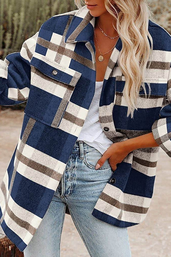 Chemise en laine et flanelle à carreaux et boutons - Droxev