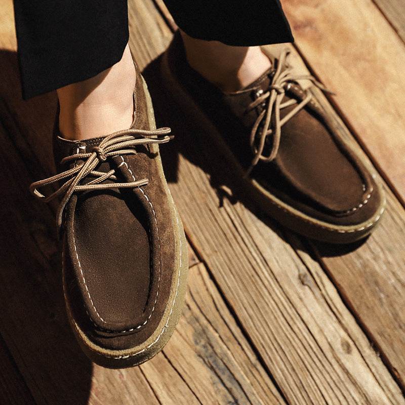 Chaussures décontractées en cuir et daim de style britannique - Droxev